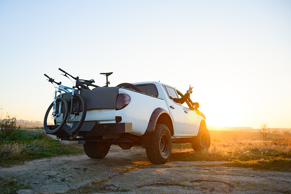 White truck offroading