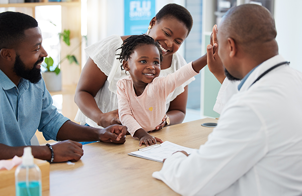 Family at doctors office