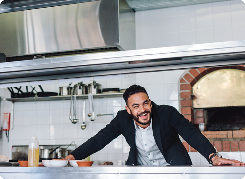 man working in Restaurant kitchen